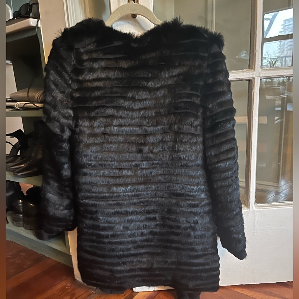 Black Rabbit Fur Coat by Nightwalker, Size XS but fits up to M